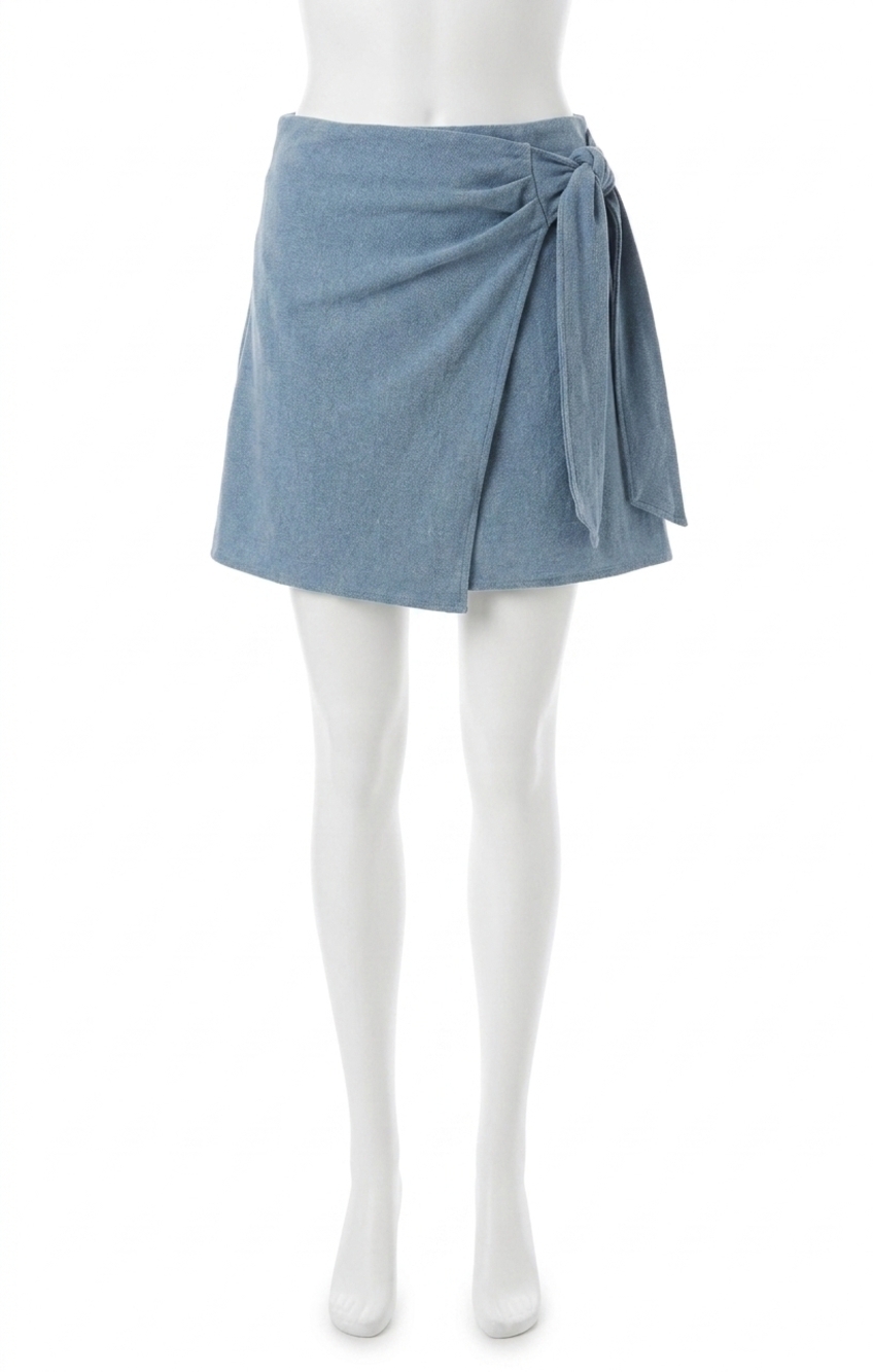 NEW Z SUPPLY sora jersey denim mini skirt in ocean air indigo